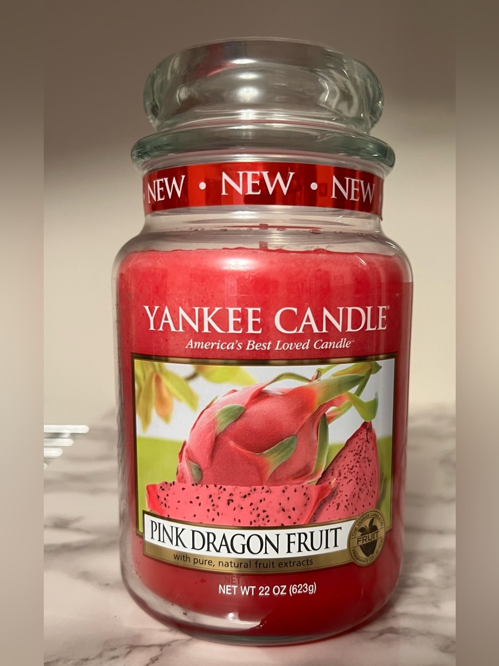 Yankee Candle Pink Dragon Fruit 22 oz Large Jar Single Wick New